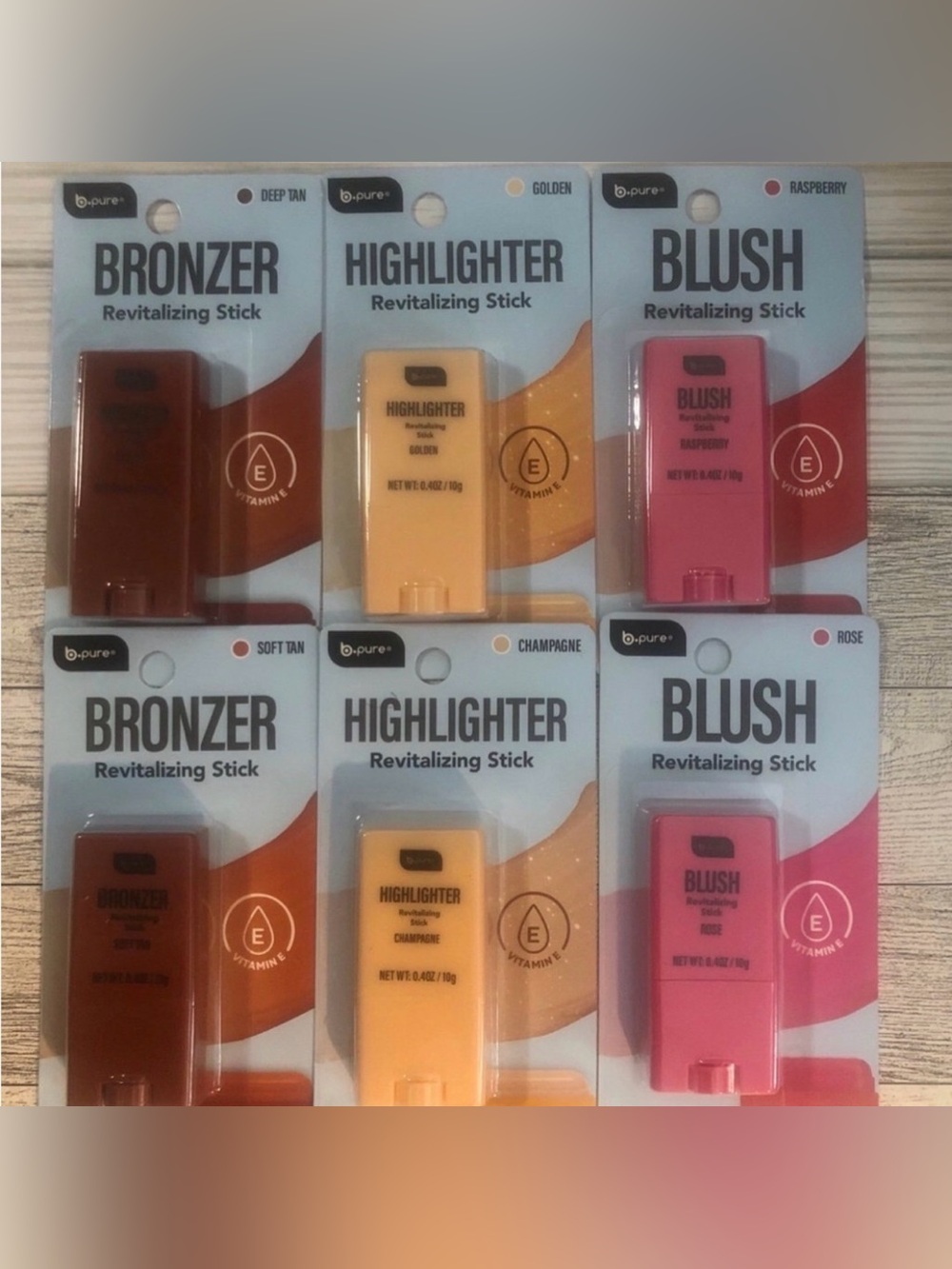 B•Pure Bronzer, Highlighter & Blush Sticks (6 Pack) Entire Collection New BPure